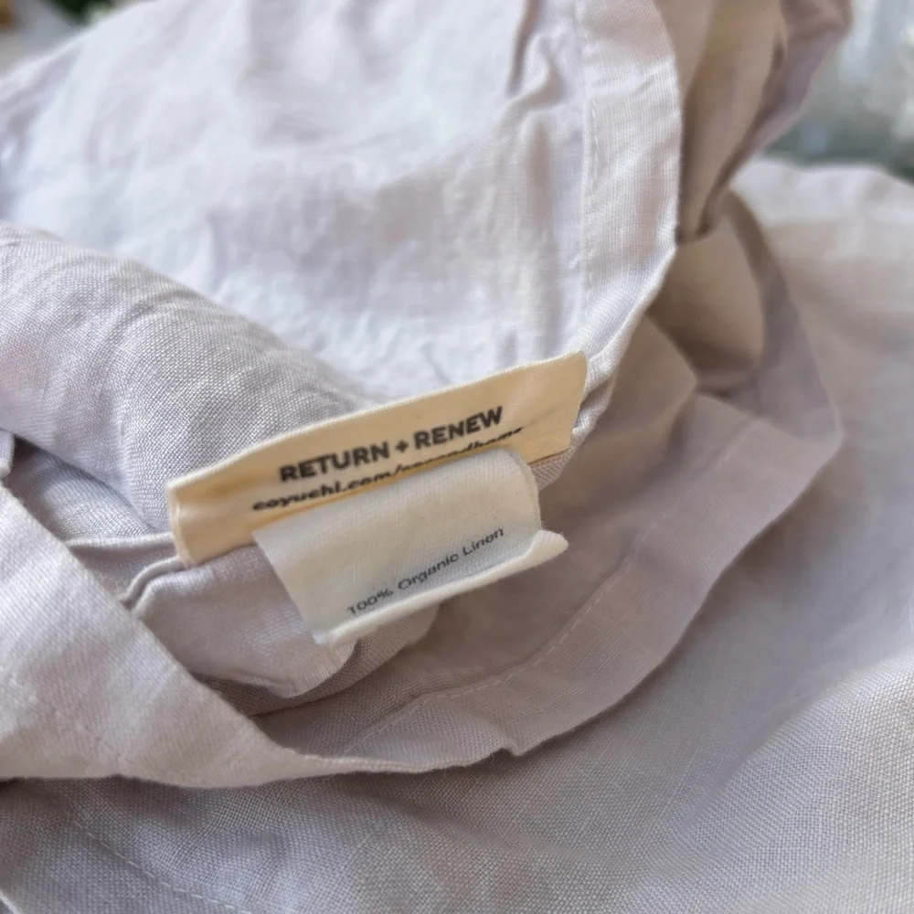 Coyuchi 100% Organic Linen Made in Portugal pillowcase size 38” X 15” One Only